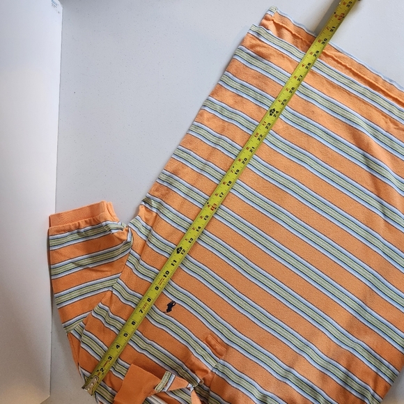 Polo Ralph Lauren Men's Polo Shirt Short Sleeve Vintage Orange Stripe Size Large - Picture 6 of 7